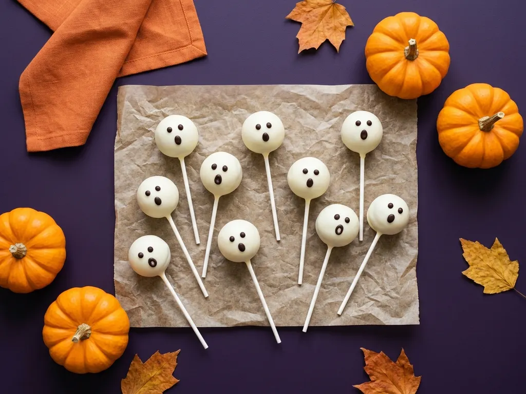 Cake pops fantômes, image générée par IA