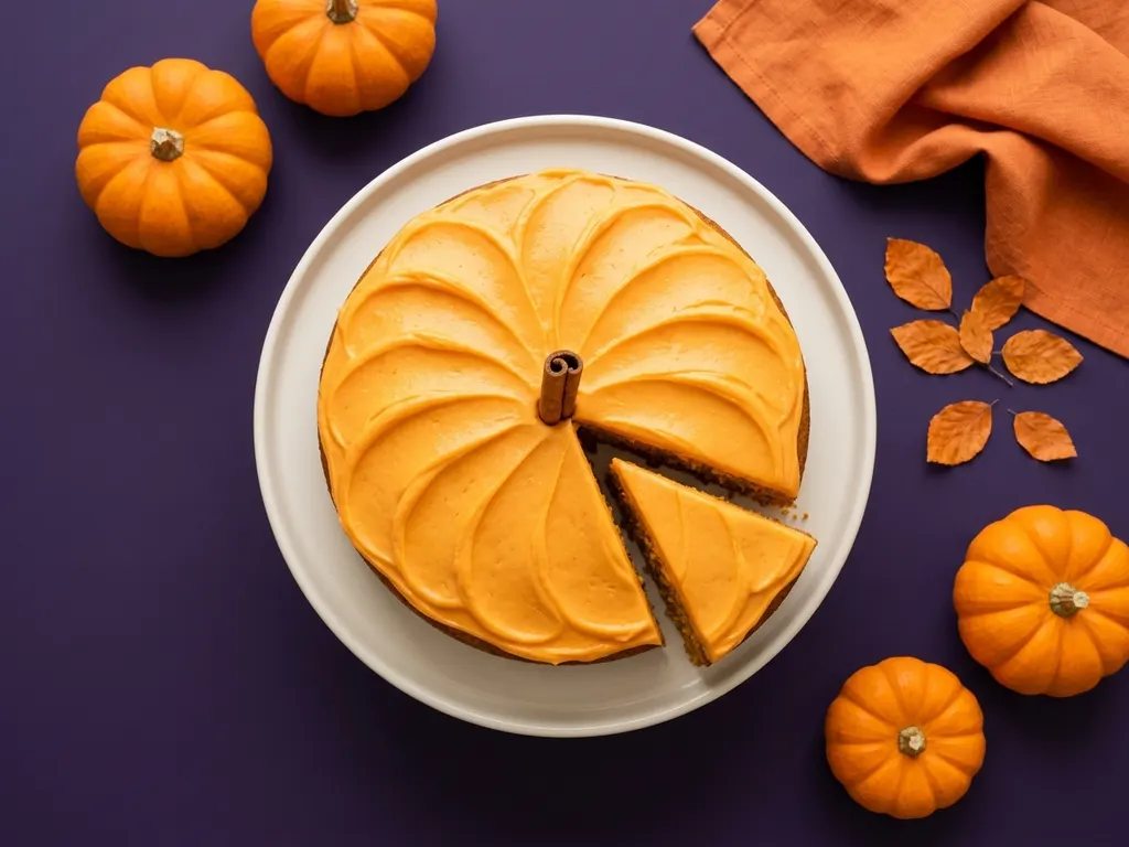 Gâteau à la citrouille, glaçage au fromage frais, image générée par IA