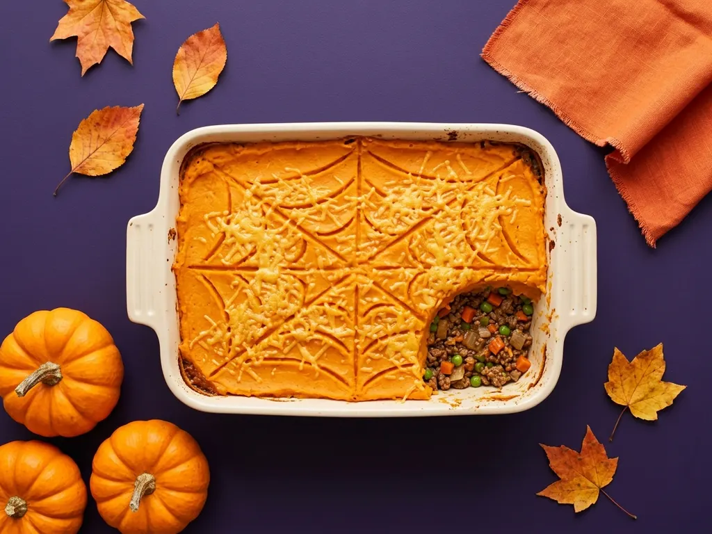 Hachis parmentier des sorcières à la patate douce, image générée par IA