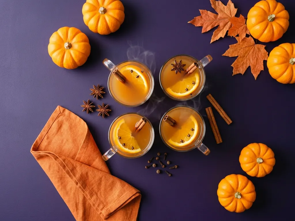 Jus de pomme chaud aux épices, image générée par IA