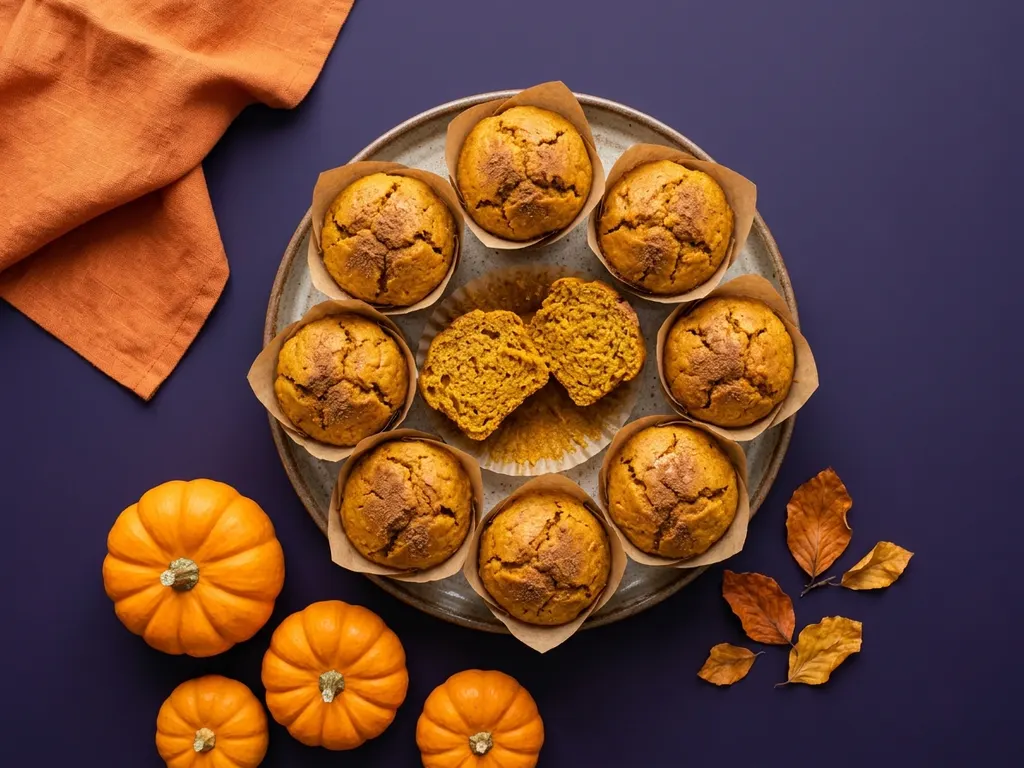 Muffins à la citrouille et à la cannelle, image générée par IA