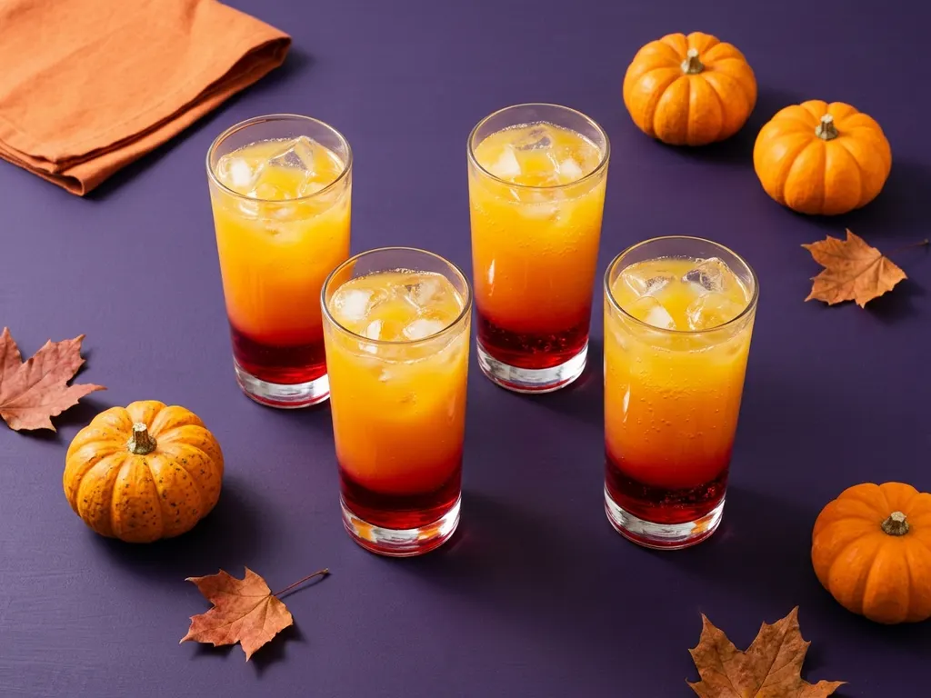Potion coucher de soleil, grenadine et orange, image générée par IA