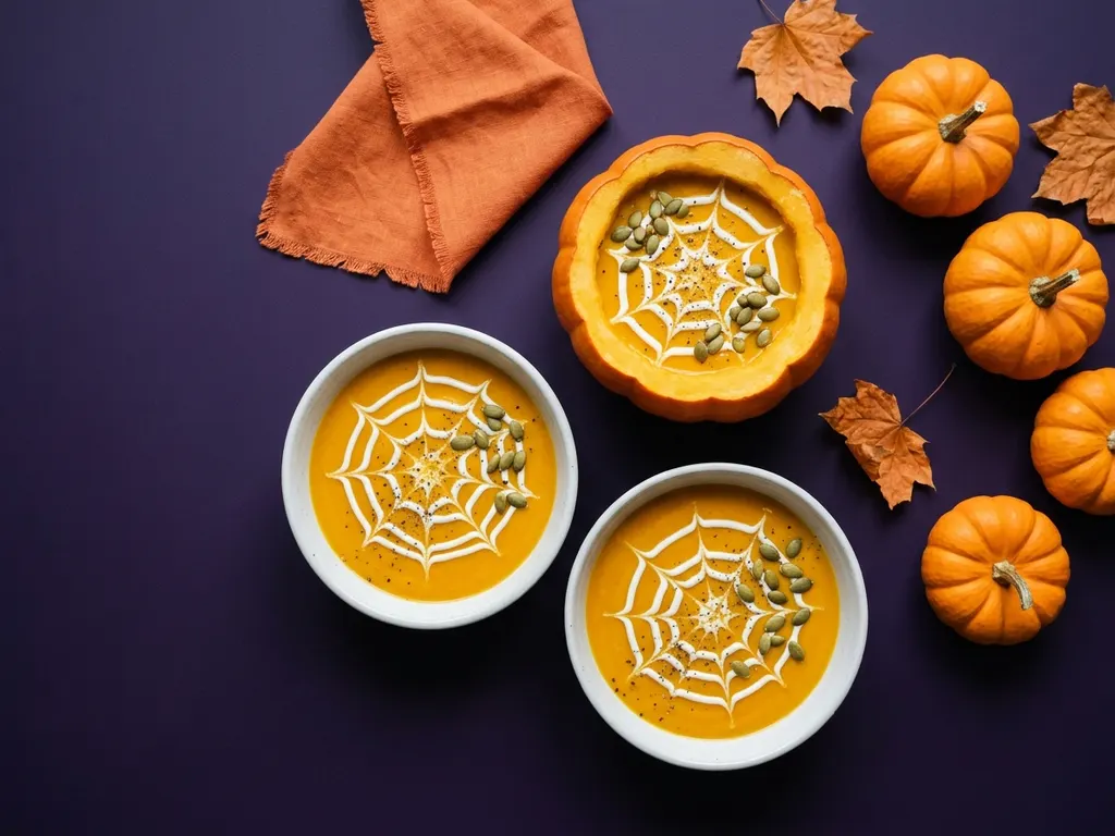 Menu d'Halloween pour 6, tout prêt, image générée par IA