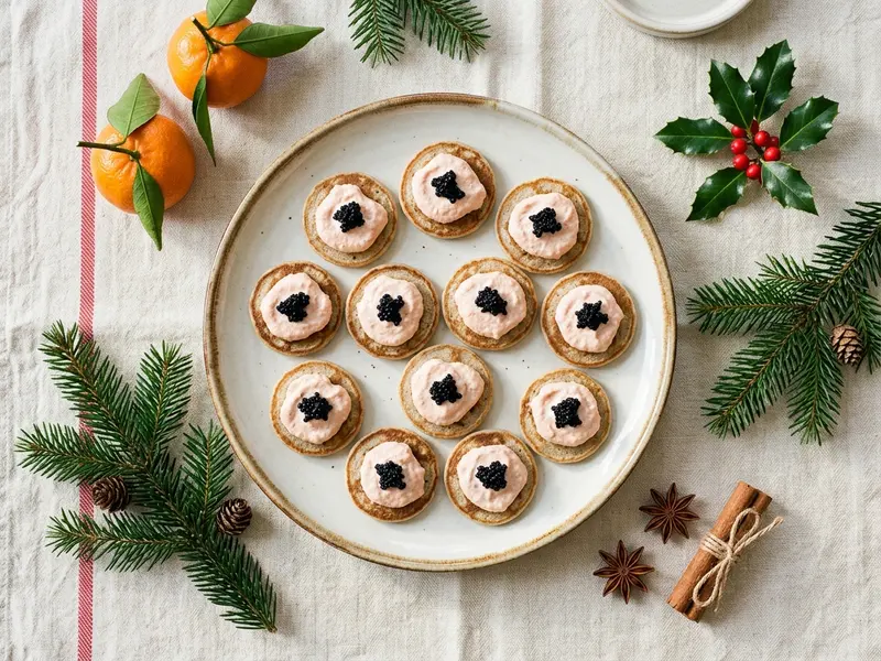 Blinis, tarama et œufs de lump