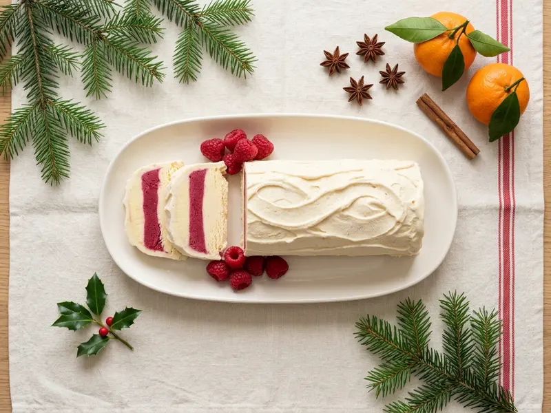 Bûche glacée vanille-framboise