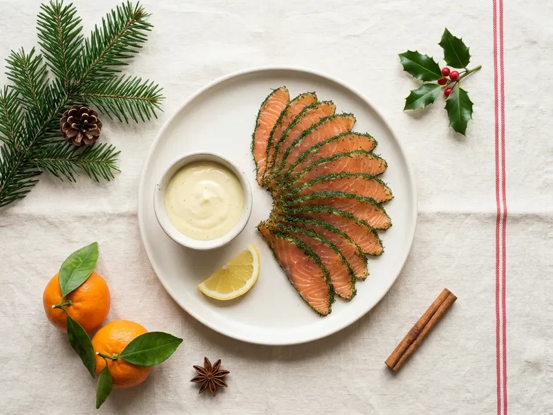 Saumon gravlax maison, crème citronnée
