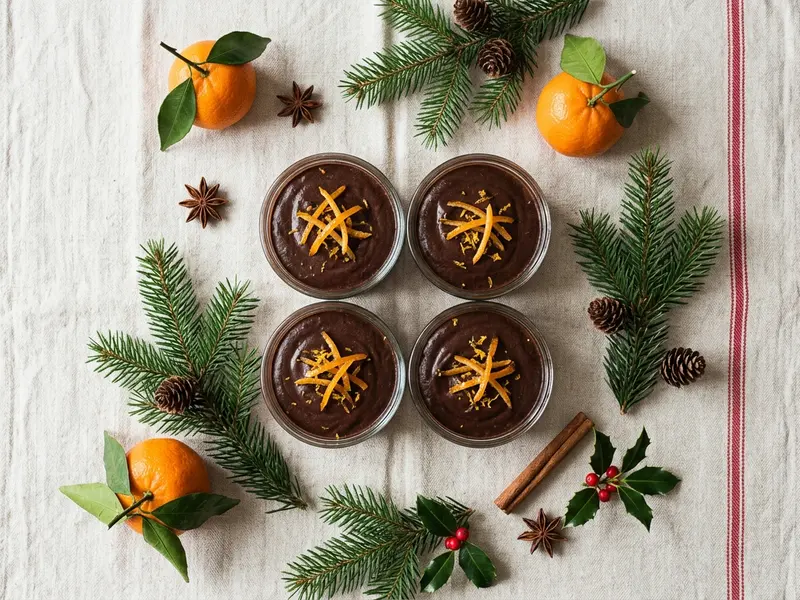 Mousse au chocolat et clémentines confites