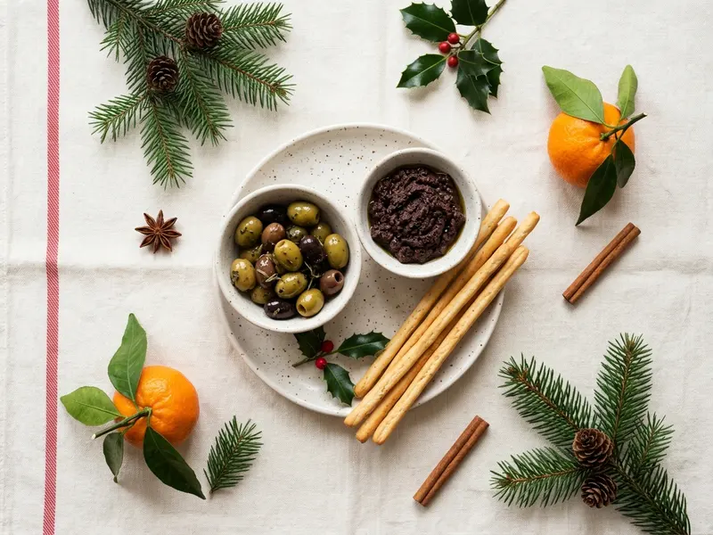 Olives, tapenade et gressins