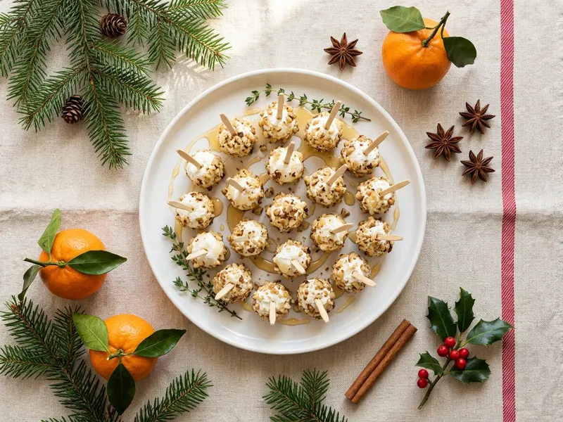 Bouchées de chèvre frais aux noix et au miel