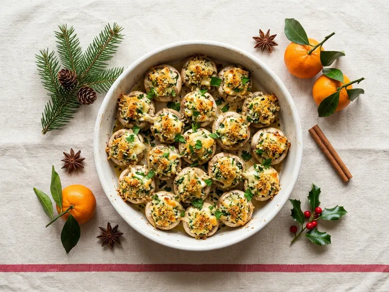 Champignons farcis au chèvre et à l'ail