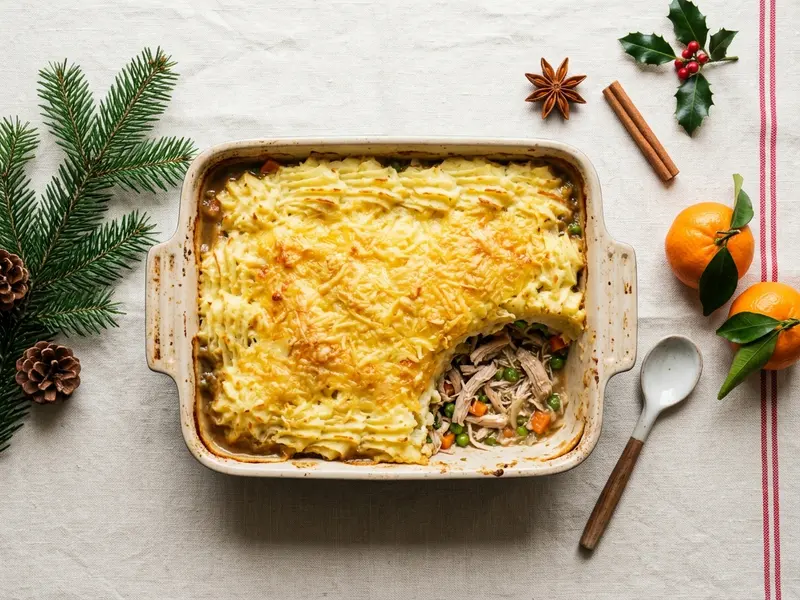 Parmentier aux restes de chapon ou de dinde