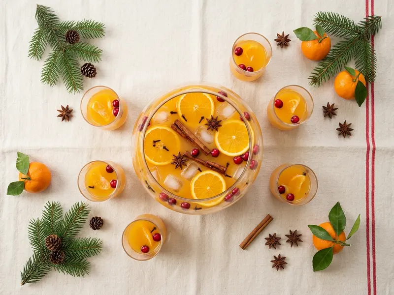 Punch de Noël sans alcool aux agrumes