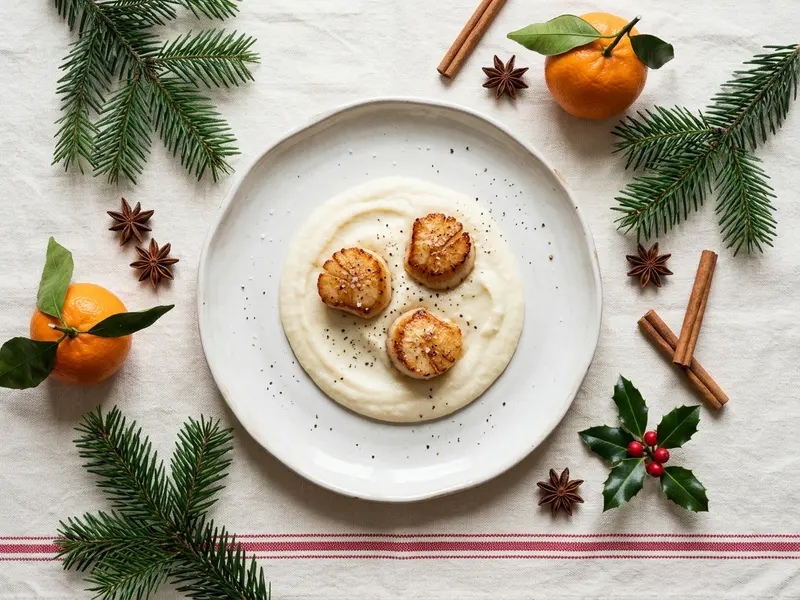 Saint-Jacques snackées, purée de panais