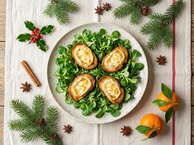 Salade de mâche, chèvre chaud et miel