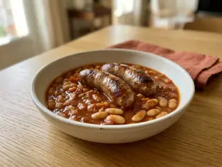 Cassoulet maison express aux saucisses et haricots blancs