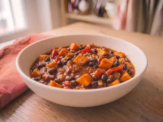 Chili sin carne aux haricots noirs et patate douce
