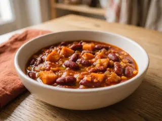 Chili sin carne aux haricots rouges et patate douce