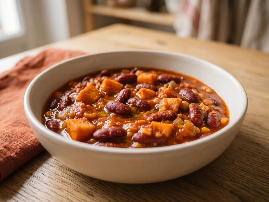 Chili sin carne aux haricots rouges et patate douce