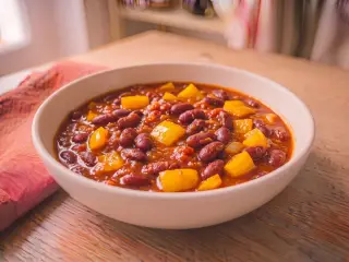 Chili sin carne aux haricots rouges et poivrons