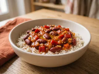 Chili sin carne aux haricots rouges et riz basmati