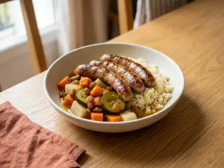 Couscous express aux merguez et légumes