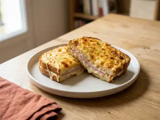Homemade ham and béchamel croque-monsieur