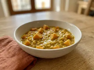 Curry de pois cassés et patate douce au lait de coco