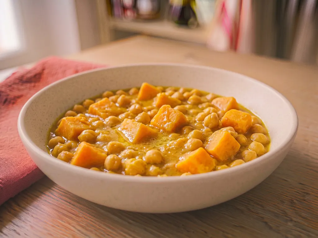 Chickpea and sweet potato coconut curry, a serving idea