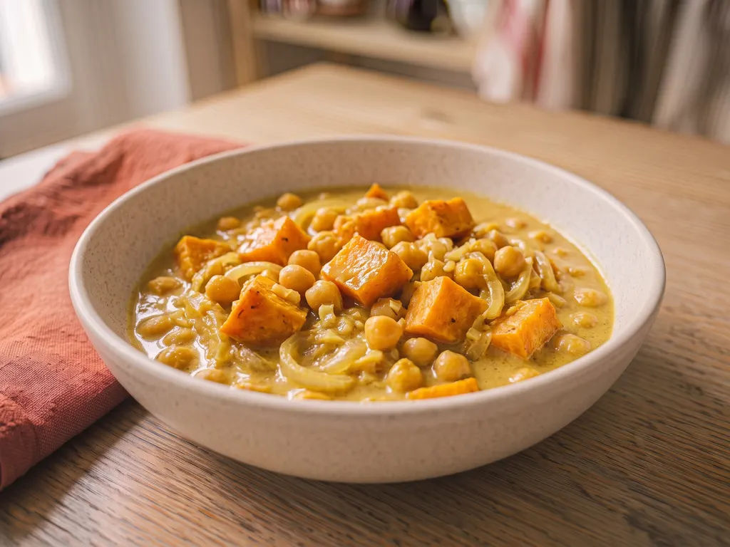 Chickpea and sweet potato coconut curry, a serving idea