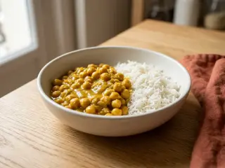Curry de pois chiches et riz basmati