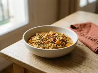 Dahl de lentilles vertes et patates douces