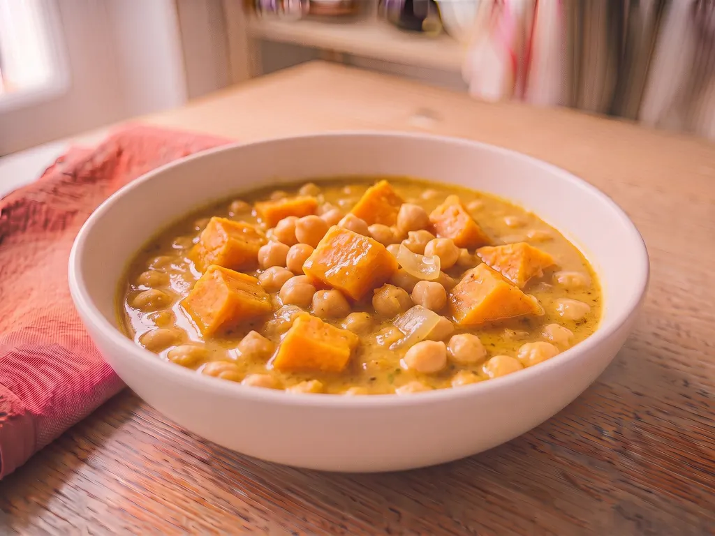 Chickpea and sweet potato coconut dal, a serving idea