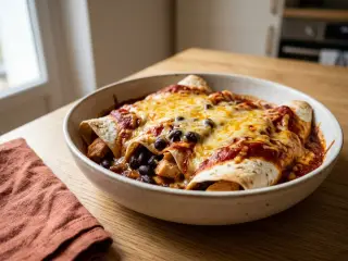 Chicken and black bean enchiladas