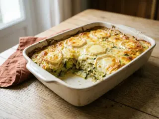 Gratin de courgettes au chèvre & quinoa