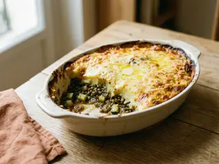 Hachis Parmentier aux lentilles et courgettes