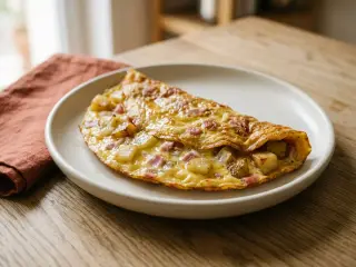 Omelette aux pommes de terre et jambon