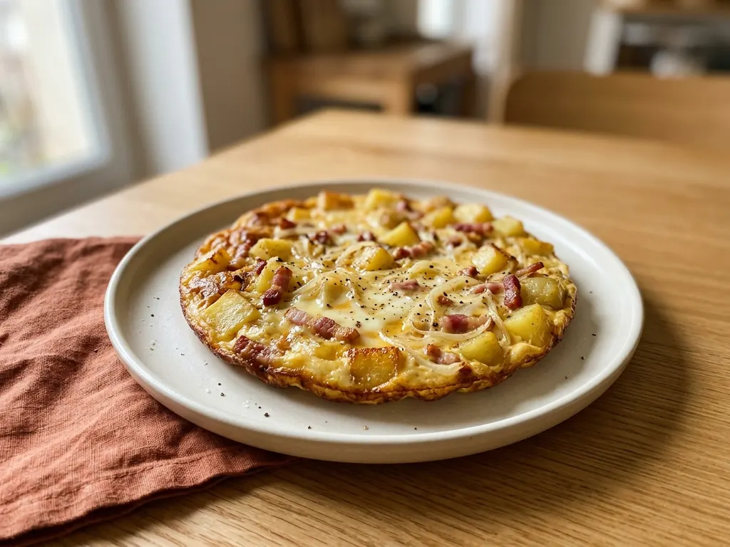 Potato and bacon omelet
