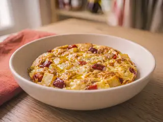 Omelette espagnole aux pommes de terre et poivrons
