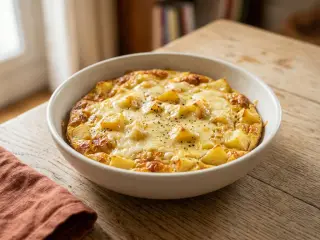 Omelette gratinée aux pommes de terre et fromage