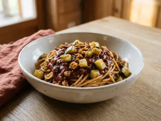 Pâtes bolognaises légères à la courgette
