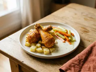 Buffalo chicken drumsticks with blue cheese dip and celery sticks