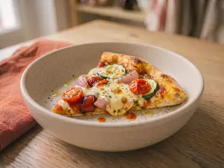 Pizza maison aux légumes grillés et mozzarella