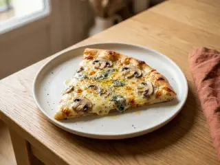 Pizza maison aux quatre fromages et champignons