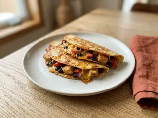 Chicken and black bean quesadillas