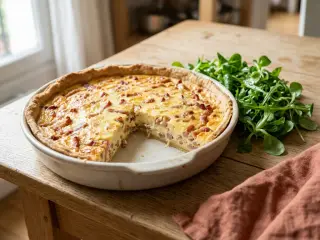 Quiche lorraine légère et salade verte