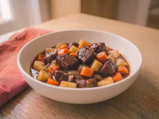 Beef stew with carrots and potatoes