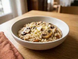 Risotto aux champignons sauvages et parmesan