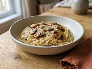 Creamy mushroom risotto