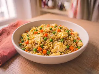 Riz cantonais aux œufs et légumes croquants