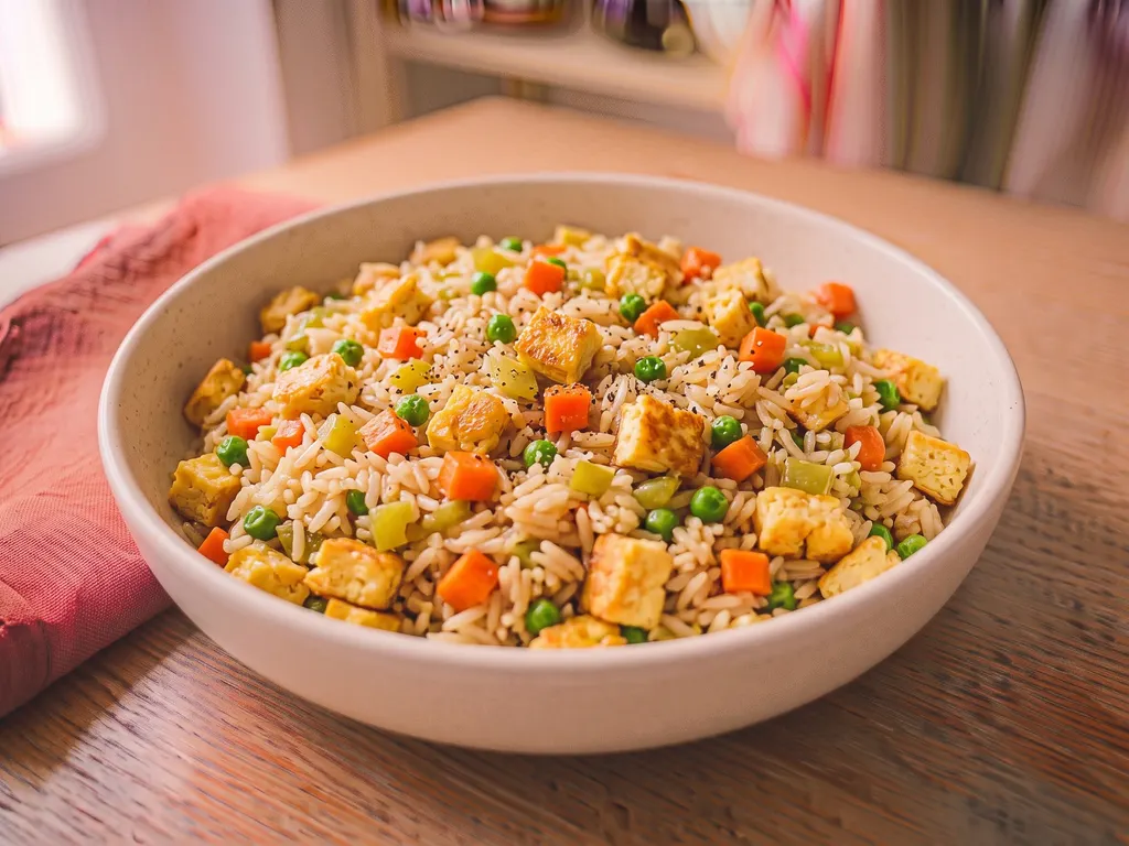 Riz cantonais aux œufs et légumes sautés